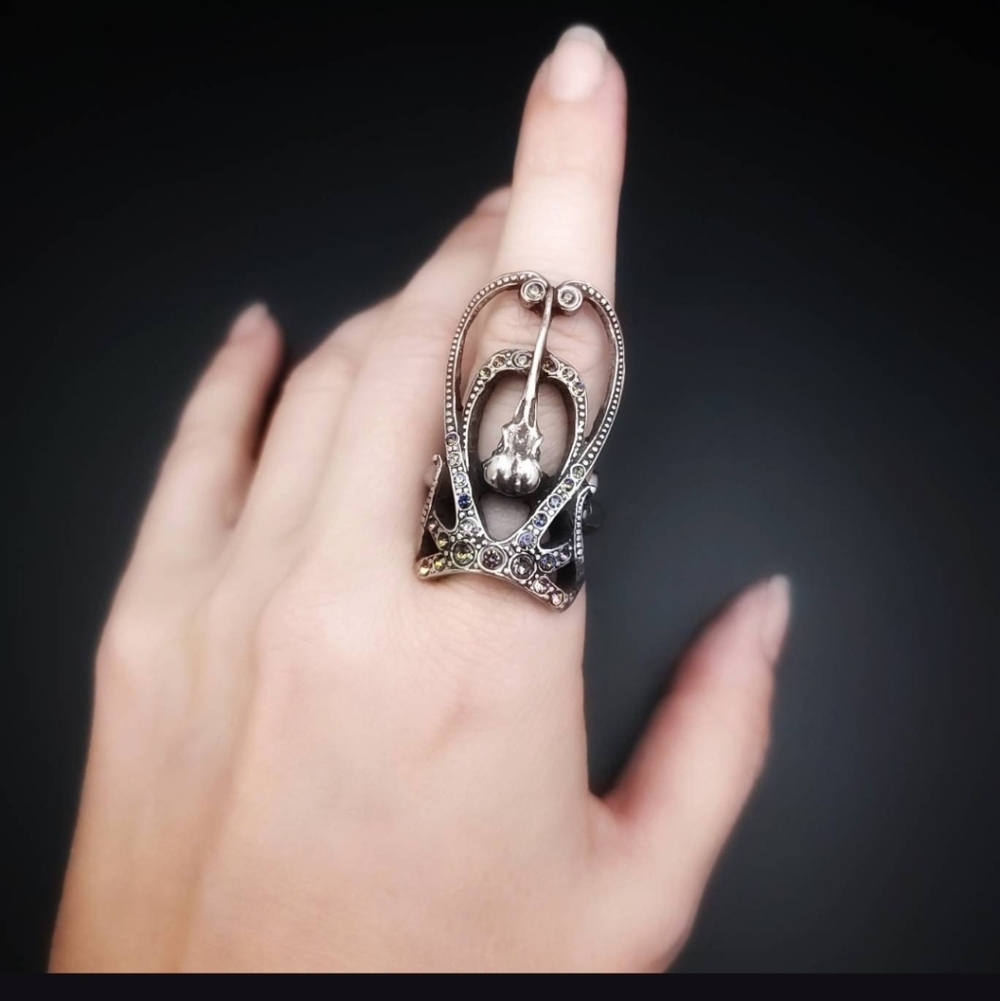 Martha Rotten adjustable Nouveau Hummingbird ring